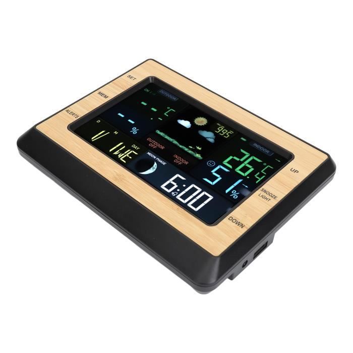 ZJCHAO Horloge électrique en bois Réveil Numérique, avec Affichage électronique de L'heure à LED