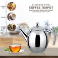 1L Théière en acier inoxydable avec Filtre infuseur amovible - Teapot Cafétière Passoir Filtre Thé Café-1