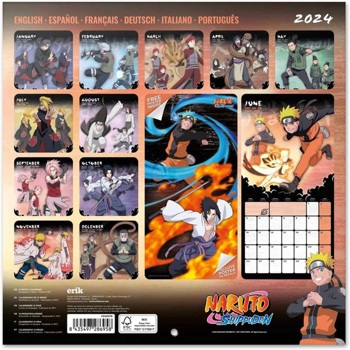 Naruto calendrier - Cdiscount