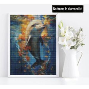 SHEGZHUC Canevas Diamant Carres Bleu Marine 50x40cm Square