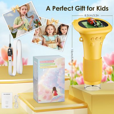 Microscope numérique 1000X pour enfants, écran 2.0, rechargeable