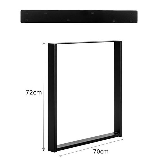 Pieds De Table En Stratifié Blanc - Lot De 4, Dimensions 13x13x72 Cm, Avec Plaque De Montage Et Tapis Antidérapant - 4