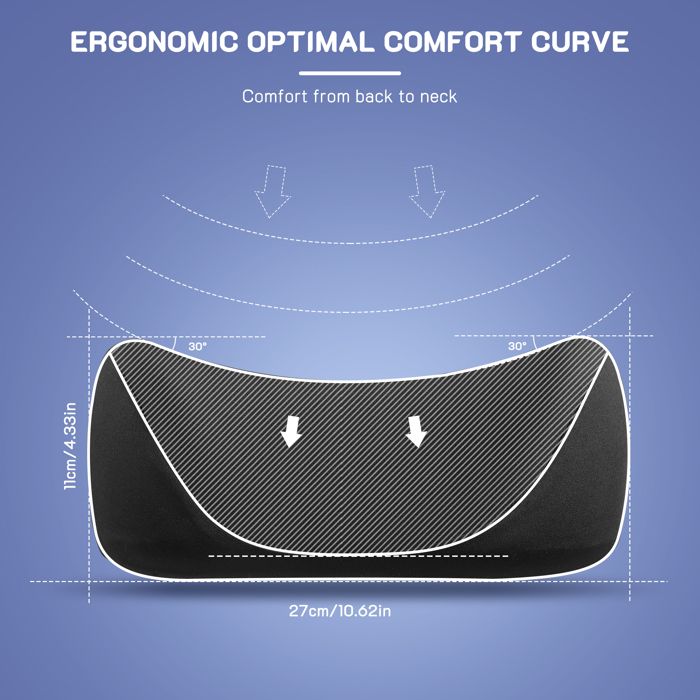 2x Coussin Appui-Tête Voiture - Oreiller Cervical Siège Auto Réglable Et Respirant