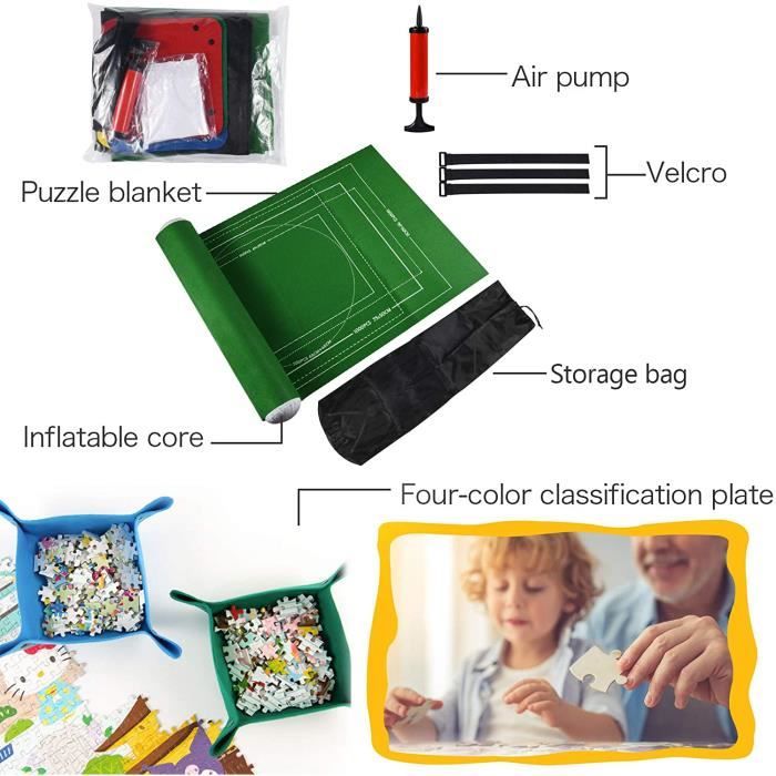 Tapis Roulé Pour Puzzle – Feutre 3000 Pièces – Noir – Rangement Et Protection – Taille 99x150 Cm
