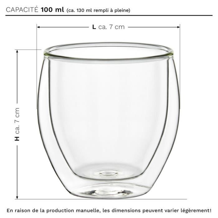 Creano verre thermique à double paroi (set : 2 pièces, 4 pièces, 6