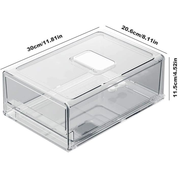 HDCL Bac Rangement Frigo et Placard Organisateur de réfrigérateur  empilable, boîte pour aliments transparente s étagères cuisine135 -  Cdiscount Maison