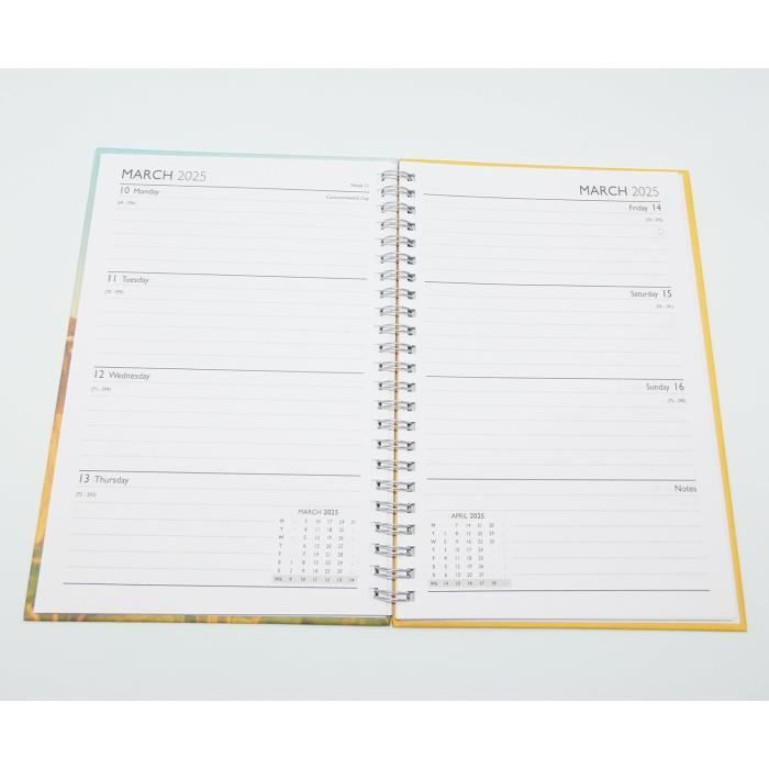 Agenda Semainier 2025 Pour Enseignants - Format A5, Couverture Rigide, Spirale Double, Fermeture élastique