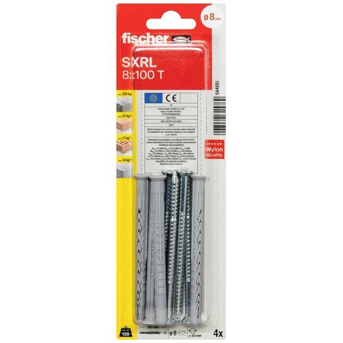 Boulon D'ancrage Fischer SXRL - 10x100 Mm, Tige Longue Pour Maçonnerie, Réf 536185