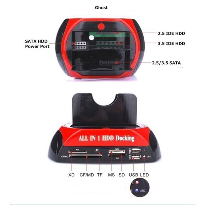 Mikikit Lot De 3 Boîtiers De Station D'accueil Pour Disque Dur SSD USB