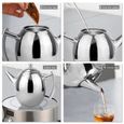 1L Théière en acier inoxydable avec Filtre infuseur amovible - Teapot Cafétière Passoir Filtre Thé Café-2