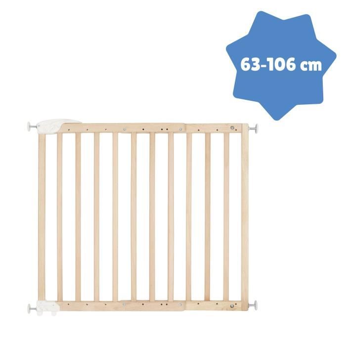 Barrière de protection pour porte à fixer, naturel, 62 - 106 cm