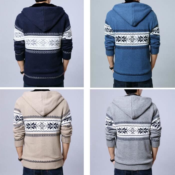 Cardigan à Capuche Homme - Sweat Décontracté Large élastique - Coupe Confortable - Pour Tenue Sport, Casual - Automne/hiver