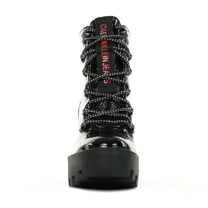 Calvin Klein Sharla Naplak Bottines Noir Cdiscount Chaussures