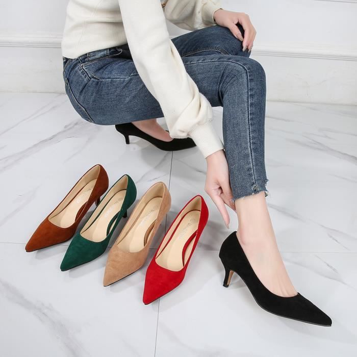 Escarpin beige daim clearance