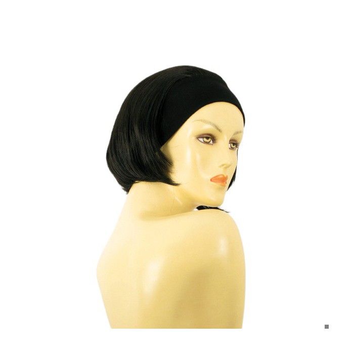 Perruque Courte Noire LANA 1B Pour Femme - Synthétique, Raie Libre, Taille Moyenne