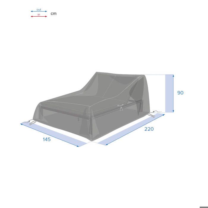 Hespéride Housse De Protection Banc Hambo 145x100x82 Cm – Polyester Résistant Intempéries Gris/Noir
