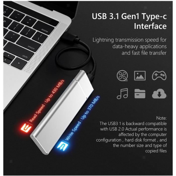 Disque SSD Externe Portable 4To - WOSHITE - Mini Taille - USB Type-C -  Cdiscount Informatique