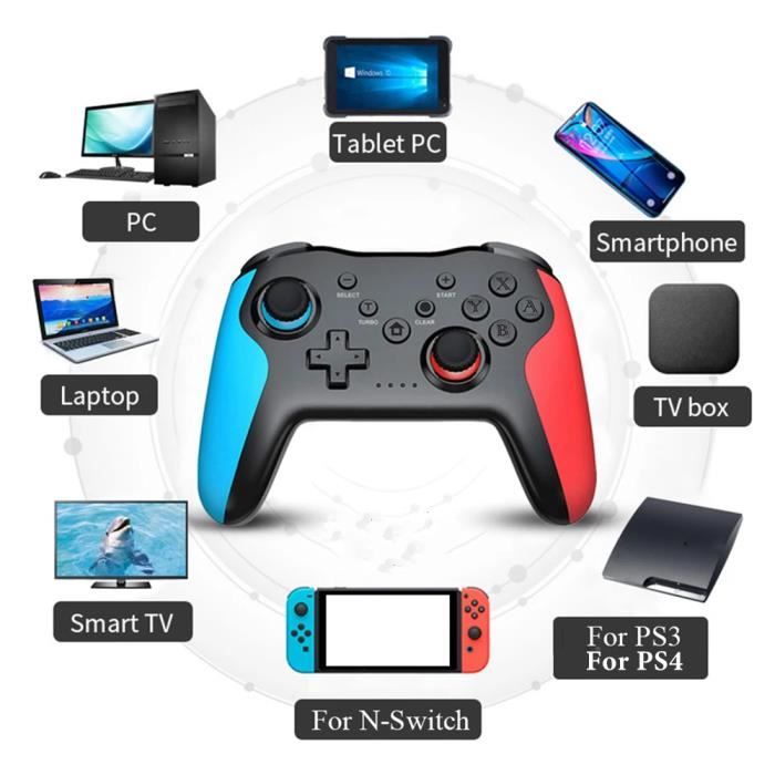 Manette Sans Fil Bluetooth Compatible PS4 PS3 PC - 6 Axes - Ergonomique - Neuf