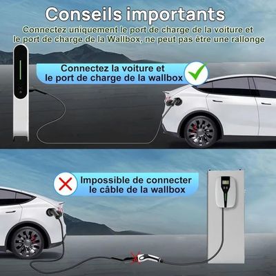 Câble De Charge Spiralé Type 2 22 KW 32 A - Longueur 5 M, Compatible Tesla, ID.4, E-Tron, Zoe… - IP67, Triphasé, Pour VE Et PHEV - 9