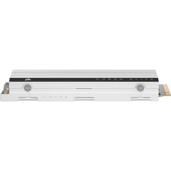 Disque SSD interne CORSAIR MP600 ELITE 1TB Gen4 PCIe x4 NVMe M.2 SSD optimise pour PS5 avec dissipateur LP Blanc