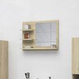Nouveauté!Miroir Décoratif - Miroir Attrayante salon de salle de bain Chêne sonoma 60x10,5x45 cm Aggloméré660-0