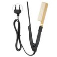 Atyhao peigne chaud Peigne chauffant électrique Utilisation sèche-humide Lissage des cheveux Outil de coiffure à brosse chaude-0