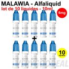 Eliquid MALAWIA 6mg lot de 10 liquides ALFALIQUID
