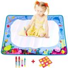MARSEE Tapis Dessin Enfant - Tapis Magique Doodle - Tapis de Dessin à Eau avec 4 stylos - Cadeau Jouet Éducatif Enfant - 73 x 47cm