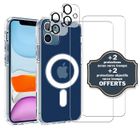 EVETANE Coque Anti-choc Magsafe compatible Iphone 12 Mini Transparente + 2 protections écran et 2 protections objectif caméra