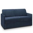 ITALIAN SPIRIT Canapé lit express COLOSSE couchage 140 cm matelas épaisseur 22 cm à mémoire de forme velours bleu marine