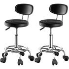 VIVOLILV Tabouret de Bureau à roulettes réglable en hauteur pivotant avec dossier ergonomique - VIVOLIL - Noir