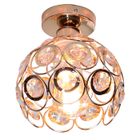 WOTTES UNI Lampe de Plafond 20cm Or Plafonnier Cage en Cristal Fer Luminaire Personnalité pour Chambre Couloir Salon
