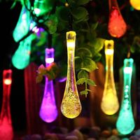 ATian Multicolore 5M 20 LED Solaire Powered Water Drop cordes Fée de lumière pour jardin extérieur de la décorat