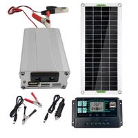 Kit de panneau solaire - Onduleur solaire 220W 12V DC à 220V AC, convertisseur de générateur photovoltaïque p