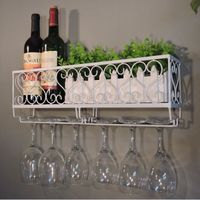 BLANC - Porte verre à vin T1, étagère de bar, porte verre à champagne, cintre mural pour bouteille, bar'évalu
