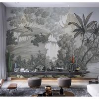 Papier Peint Panoramique Jungle Soie, Poster Geant Mural, Personnalisé 3D, pour Salon Chambre d'enfants restaurant 355Cm × 250Cm