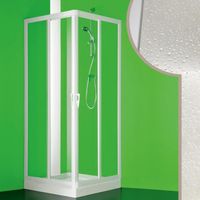 Cabine douche Venere Centrale FORTE 80x80cm en acrylique avec ouverture coulissante - Blanc