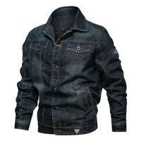 Funmoon    Trucker Jacket,Veste en Jean pour Homme Style Motard Jeans Blue Western - Denim Blouson Transition Classique Retro