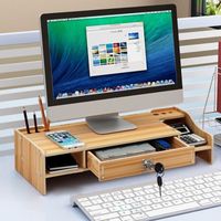 Meuble étagère de rangement de bureau - Présentoir ordinateur avec tiroirs