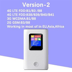 MODEM - ROUTEUR blanc Version 2-KuWfi-Mini routeur sans fil 4G, 150Mbps, extérieur, point d'accès WiFi portable, modem de poc