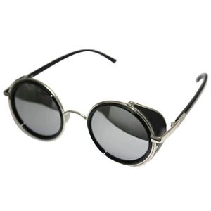 Miroir Lentille Rond Lunettes Cyber Lunettes Steampunk Lunettes de soleil rétro vintage