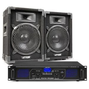 AMPLI PUISSANCE MAX8 Kit Sono DJ et amplificateur Bluetooth 800W -