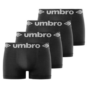 BOXER - SHORTY Umbro Boxer homme, caleçon homme multi-sport, ultra-doux, stretch et respirant, (Lot de 4) - noir