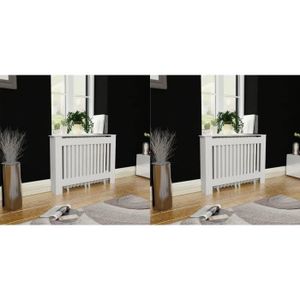 vidaXL Cache Radiateur MDF Blanc Salon Couverture Armoire Murale Console