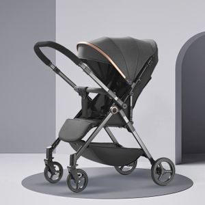 Poussette Canne des la Naissance jusqu a 25 kg Pliage d une seule main Position allongee Capote extensible 4 Roues amorties Gris Cdiscount Puericulture Eveil bebe