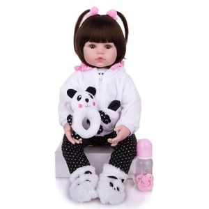 POUPÉE RUMOCOVO® Réaliste Reborn bébé fille poupée tissu corps en peluche réaliste bébés poupée jouet porter Panda vêtements