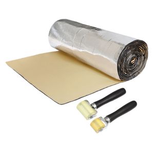 Lot De 15 Feuilles Isolant Phonique Voiture - 25x18cm, 5mm - Aluminium/Caoutchouc, Auto-Adhésif - Pour Moteur, Portes