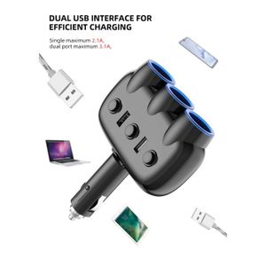 Affichage LED Voltm/ètre 2 Ports USB Interrupteur MASO Multiprise USB Rallonge Allume Cigare 12V et 24V Adaptateur Chargeur Voiture Camion Bateau avec Double Prises Allumes-Cigare