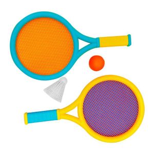 KIT BADMINTON VGEBY ensemble de raquettes de badminton pour enfants Raquette de Badminton pour enfants, antidérapante, sport ensemble Bleu jaune