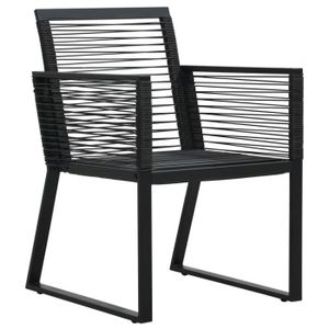 Ensemble table et chaise de jardin RHO - Mobilier à dîner de jardin 5 pcs Noir Rotin PVC - DX0214